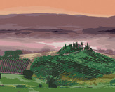 Malování podle čísel - VILA MEZI POLI (TED DAVIS) - 40x50 cm, vypnuté plátno na rám