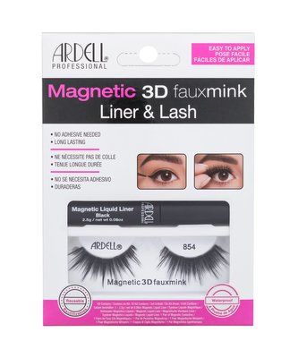 Ardell Magnetic umělé řasy Magnetic 3D Fauxmink 854 1 ks + magnetická tekutá gelová linka Magnetic Liquid Liner 2,5 g Black