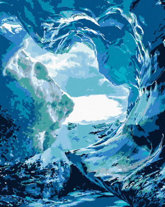 Malování podle čísel - ZAMZRLÁ KRAJINA A ŘEKA (TED DAVIS) - 40x50 cm, vypnuté plátno na rám