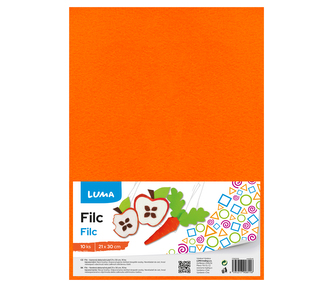 Filc A4 oranžový LUMA, 10ks