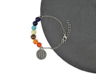 Náramek čakrový řetízek - Květ života