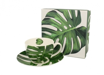 Hrnek s talířkem MONSTERA 250 ml