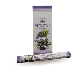Indické vonné tyčinky Green Tree Bílá Šalvěj - Levandule 15 g
