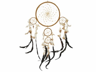 Lapač snů 32 + 11 + 9 cm - světle hnědý