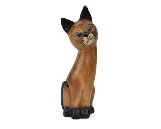 Dřevěná dekorace Kočka - pohled doleva 38 cm