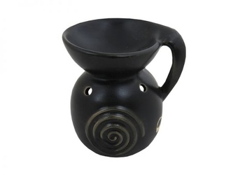 Aroma lampa  keramika, černá, ouško