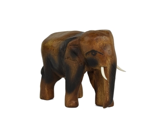 Dřevěná soška Slon dlouhověkosti 10 cm