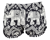 Kraťasy DAO, černé, sloni, bambulky