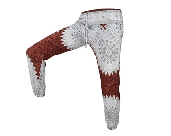 Kalhoty Joga WIN , bavlna, hnědá , mandaly