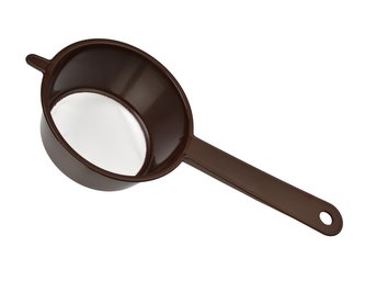 Plastové sítko na čaj s ručkou hnědé 10 cm