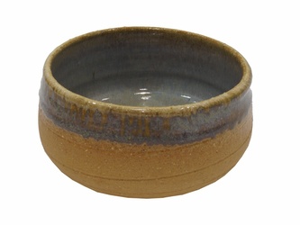 Miska na matchu Chawan natural s modrým okrajem