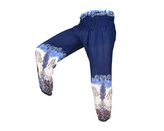 Kalhoty Joga WASTE, modré, bílí sloni