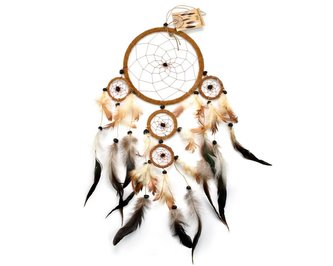 Lapač snů 16 + 6 + 5 cm - světle hnědý