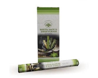 Indické vonné tyčinky Green Tree Bílá Šalvěj - Sladká Tráva 15 g