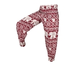 Kalhoty Joga WASTE, vínové, sloni