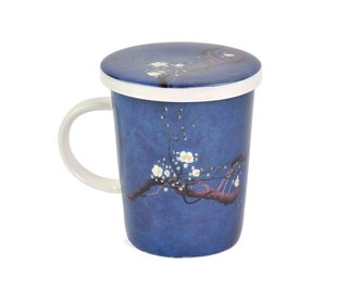 Porcelánový hrnek Royal Tea se sítkem modrý Magnolie