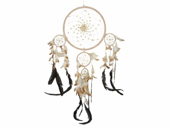 Lapač snů 32 + 11 + 9 cm - béžový
