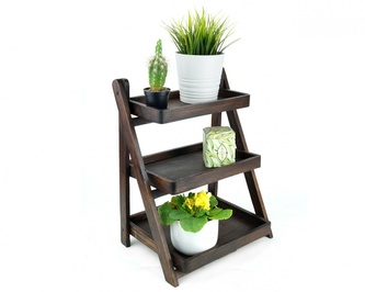 Dřevěný stojan na rostliny Rack tmavý 41 cm