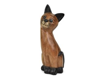 Dřevěná dekorace Kočka - pohled doprava 38 cm