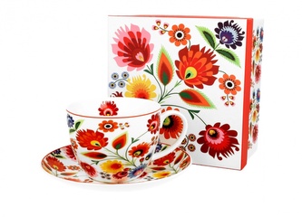 Hrnek s talířkem Jumbo KVÍTÍ 370 ml