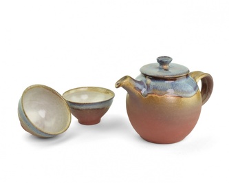 Konvička Da Fang červená cca 0,6l + 2 šálky