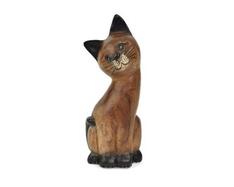 Dřevěná dekorace Kočka - pohled doleva 25 cm