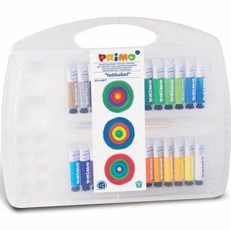 Výtvarný kufřík PRIMO, 26x temperová barva 12ml, 2x štětec, paleta Výtvarný kufřík PRIMO, 26x temperová barva 12ml, 2x štětec, paleta