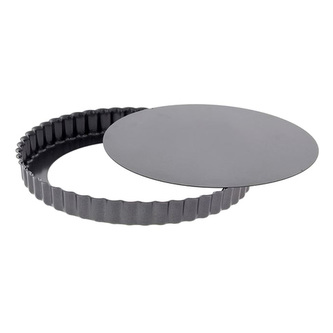 Pečení de Buyer, 4706.28, forma na koláč, kulatá, vroubkovaná, odnímatelné dno, železný materiál, průměr 28 cm