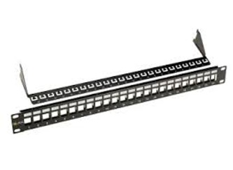 Patch panel Solarix modulární neosazený 24 portů, černý 1U