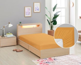 Prostěradlo plátěné - hořčicová - 90x200 cm