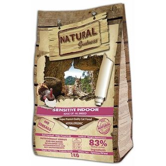 Natural Greatness Sensitive Indoor Cat Recipe/kuře,krůta/ 18 kg
