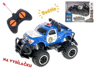 R/C auto terénní policie 14cm 1:43 27 MHz na baterie se světlem