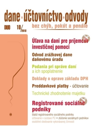 Dane, účtovníctvo, odvody 10-2018