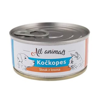 ALL ANIMALS konzerva KOČKOPES steak z lososa, 100g