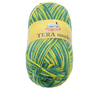 Příze TERA Multi - žlutá, zelená - 100g / 300 m