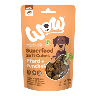 WOW pamlsky Koňské s fenyklem Superfood měkké kostky 150g