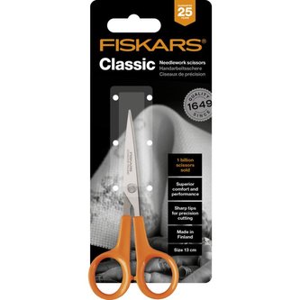 Nůžky vyšívací, 13 cm, FISKARS "Classic", oranžové