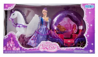 Princezny kočár s panenkou a Pegasem MEGA CREATIVE 442962