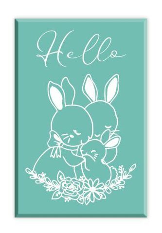 Dřevěné razítko Aladine velikost D - králičí rodinka