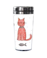 Hrnek termo nerez/plast 450ml pohár  KOČKA a PES