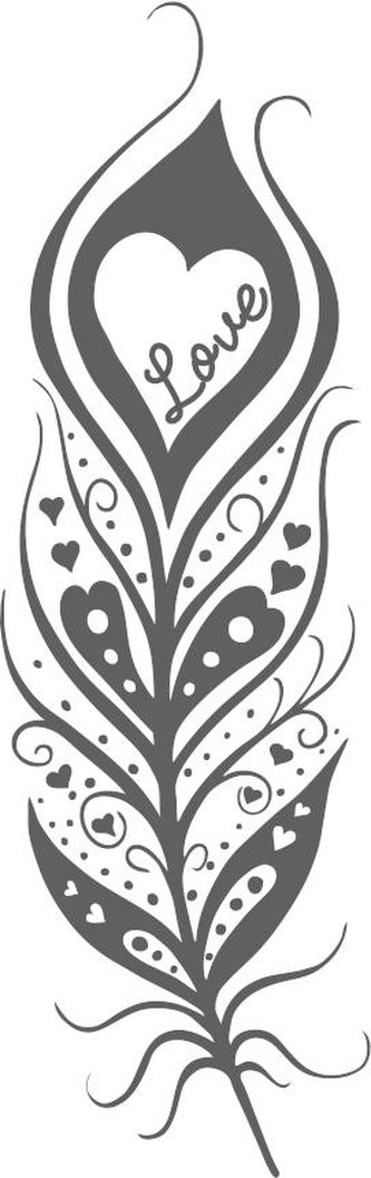 Dřevěné razítko Aladine velikost E - pírko lásky