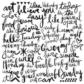 TCW šablona 30,5 x 30,5 cm - Script Words TCW šablona 30,5 x 30,5 cm - Script Words