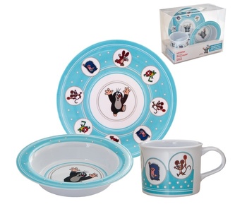 Melaminová sada Krtek a kamarádi modrá 3díly