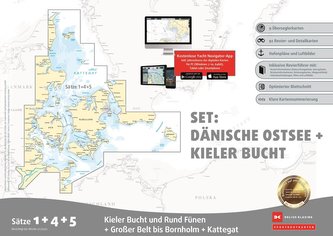 Sportbootkarten Satz 1, 4 und 5   Set: Dänische Ostsee und Kieler Bucht (Ausgabe 2022)