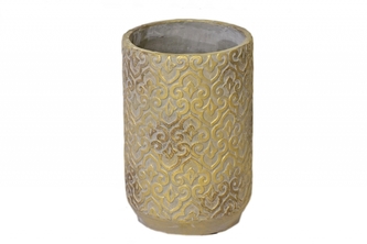 Květináč/váza Gold rustik 25,5x17 cm