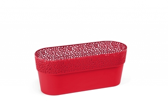 ý květináč krajka Rosa, oválný 300x117 mm, červený