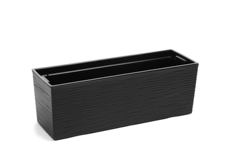 Plastový truhlík Begonie vroubek 190x560 mm, černý