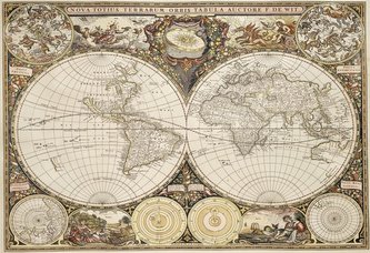 Wooden City Puzzle Antická mapa světa 2v1, dřevěné, 300 dílků