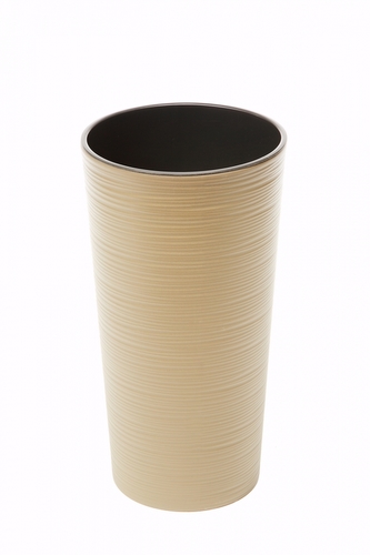 Plastový květináč Lilia 465 mm vroubek, cappuccino