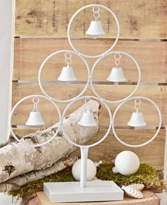 Kovový strom se zvonečky 42 cm, bílý